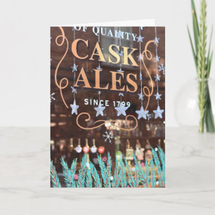 Tarjeta Happy Holidays London UK Navidades Pub Window