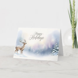 Tarjeta Happy Holidays Winter Woodland Greeting