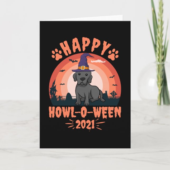 Tarjeta Happy Howl O Ween Black Lab 2021 (Anverso)