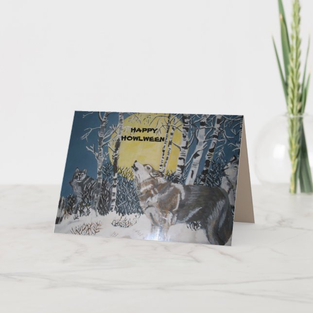 Tarjeta HAPPY HOWLWEEN WOLF card (Anverso)