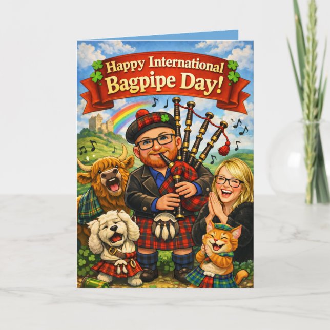 Tarjeta Happy International Bagpipe Day March 10th Card (Anverso)