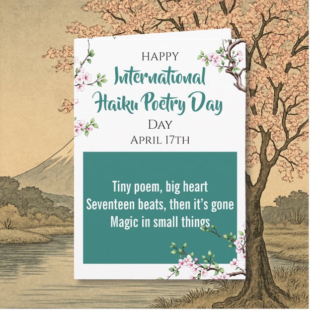 Tarjeta Happy International Haiku Day! April 17th (Subido por el creador)
