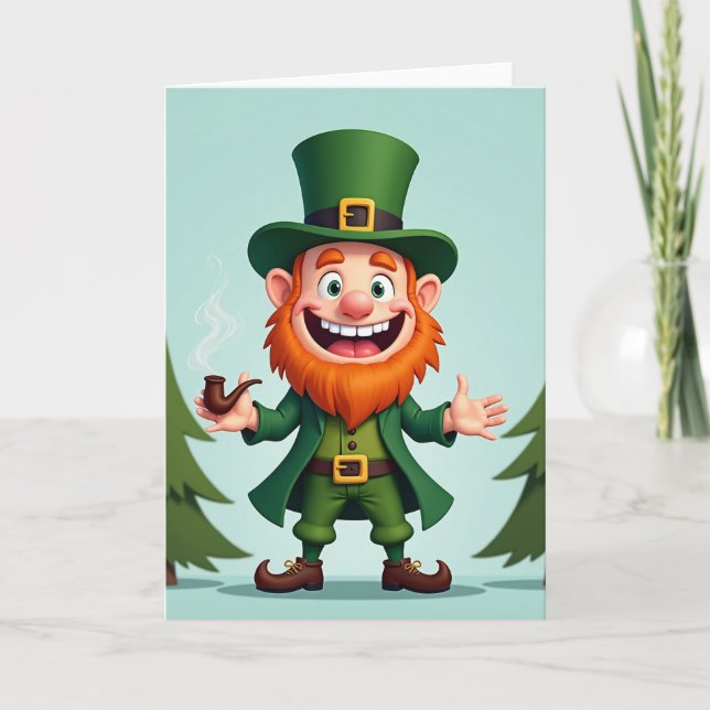Tarjeta Happy Leprechaun Fun Time Card (Anverso)