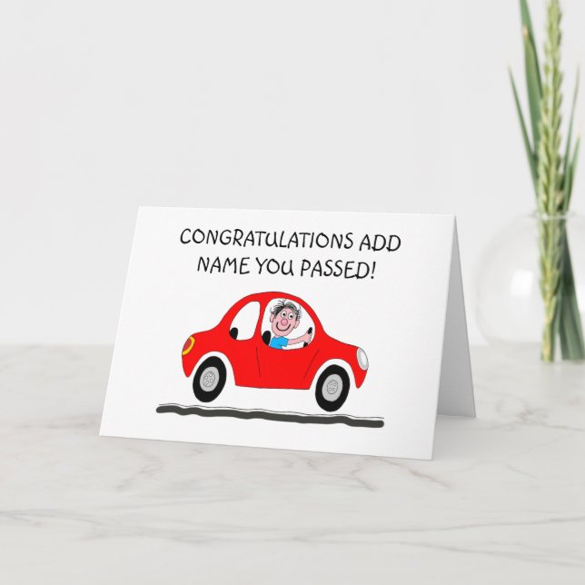 Tarjeta Happy man just passed driving test (Anverso)