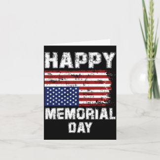 Tarjeta Happy memorial day grungy text usa flag Happy memo