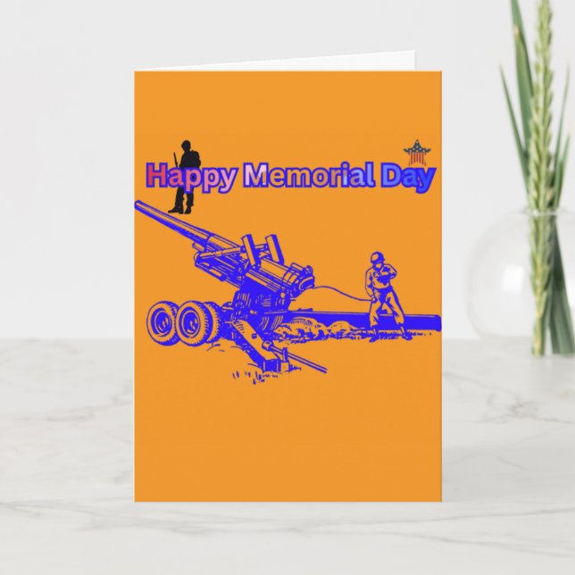 Tarjeta Happy memorial day orange (Anverso)