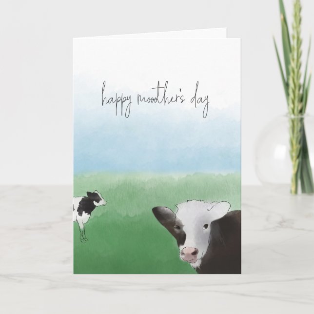 Tarjeta Happy Mother's Day Cow (Anverso)