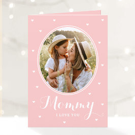 Tarjeta Happy Mother's Day Custom Photos Script Pink Cute