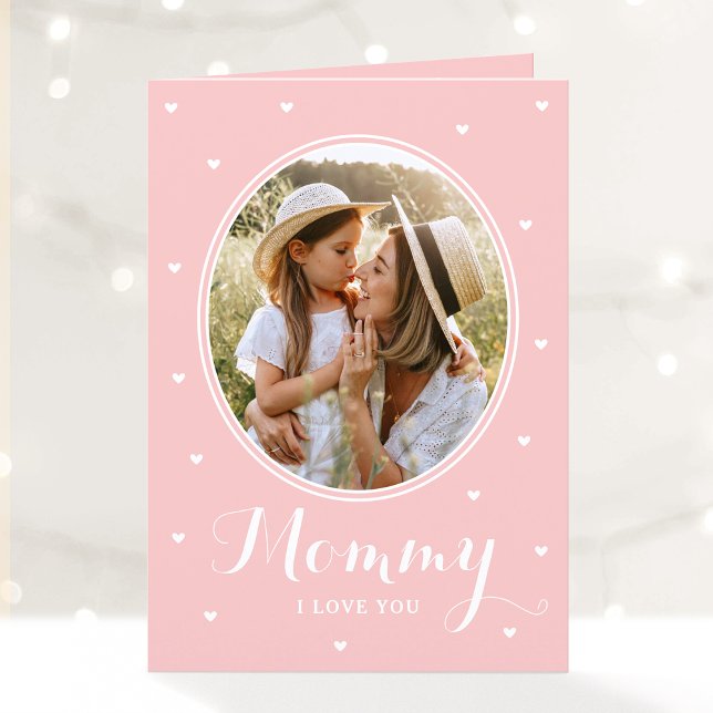 Tarjeta Happy Mother's Day Custom Photos Script Pink Cute (Subido por el creador)