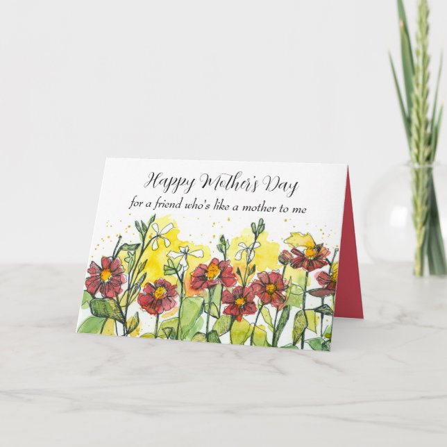 Tarjeta Happy Mother's Day Friend Like A Mom To Me  (Anverso)