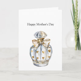 Tarjeta Happy Mother's Day Gold Hearts Bottle with Bow