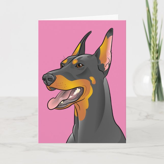 Tarjeta Happy Mother's Day Pop Art Doberman Mom Card (Anverso)