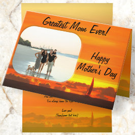 Tarjeta Happy Mother's Day Sailboat Sunset 1300