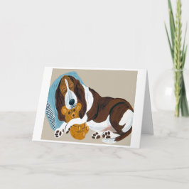 Tarjeta Happy Mother's Day! Sleeping Basset Hound