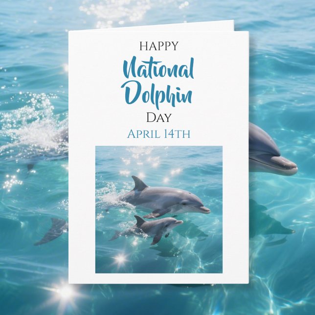 Tarjeta Happy National Dolphin Day | April 14th (Subido por el creador)