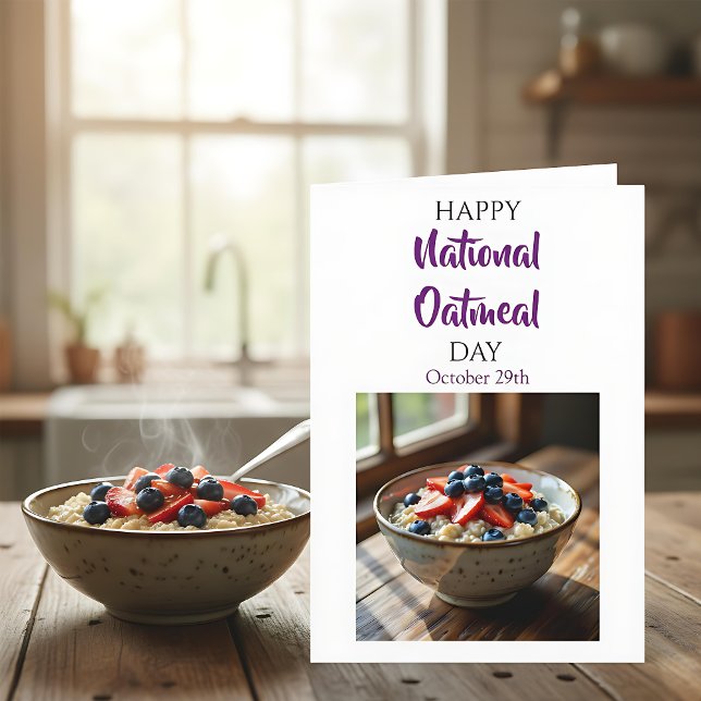 Tarjeta Happy National Oatmeal Day | October 29th (Subido por el creador)