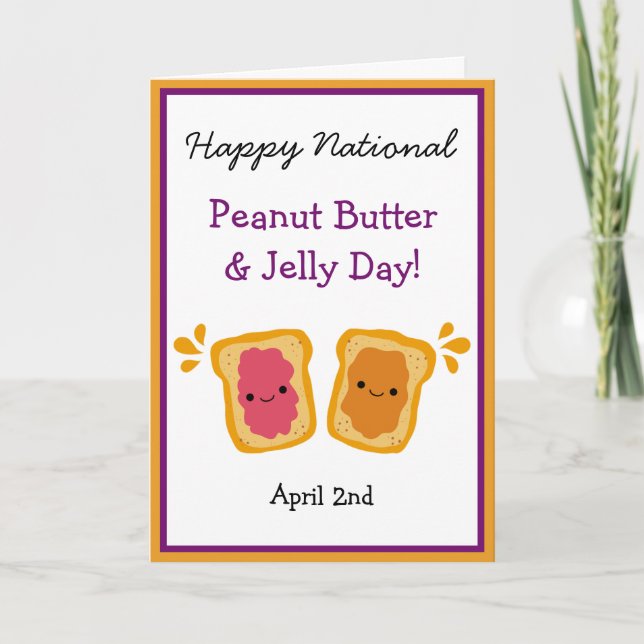 Tarjeta Happy National Peanut Butter & Jelly Day Cuter Car (Anverso)
