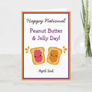 Tarjeta Happy National Peanut Butter & Jelly Day Cuter Car