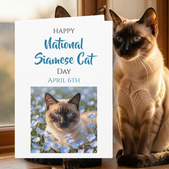 Tarjeta Happy National Siamese Cat Day | April 6th (Subido por el creador)