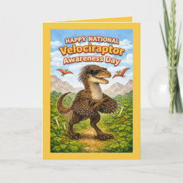 Tarjeta Happy National Velociraptor Awareness Day – Funny 