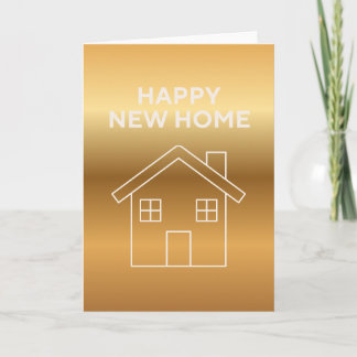 Tarjeta Happy New Home - Gold Gradient background 