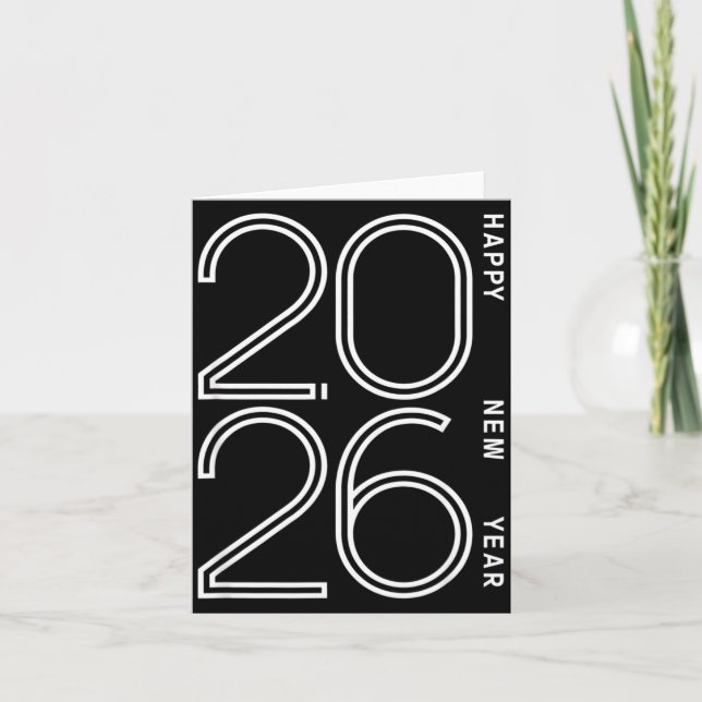 Tarjeta Happy New Year 2026 Celebration Eve Party Men Wome (Anverso)