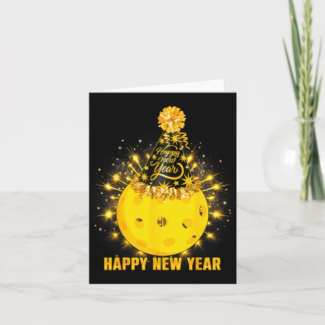 Tarjeta Happy New Year 2026 Ckleball Party Hat New Years E (Anverso)