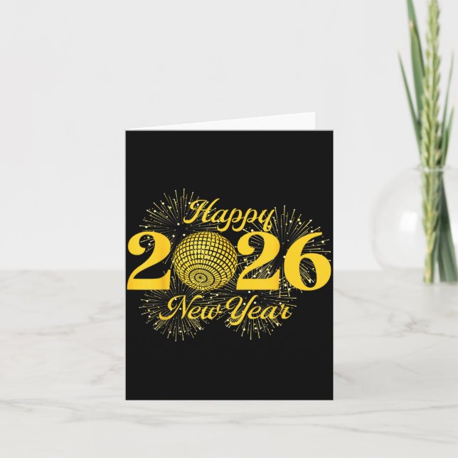 Tarjeta Happy New Year 2026 Countdown Party Trip Matching  (Anverso)