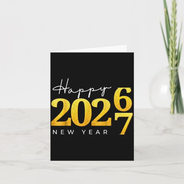 Tarjeta Happy New Year 2026 Funny 67 New Year Countdown Si (Anverso)