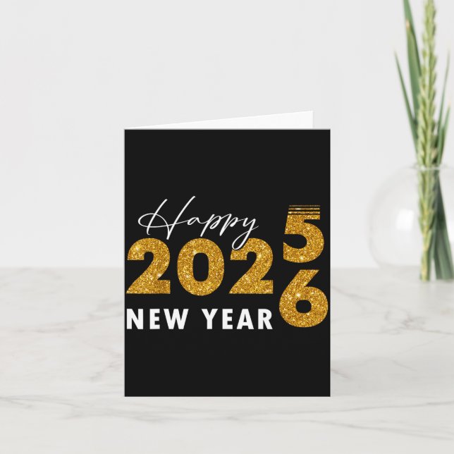 Tarjeta Happy New Year 2026 Goodbye 2025 Hello 2026  (Anverso)