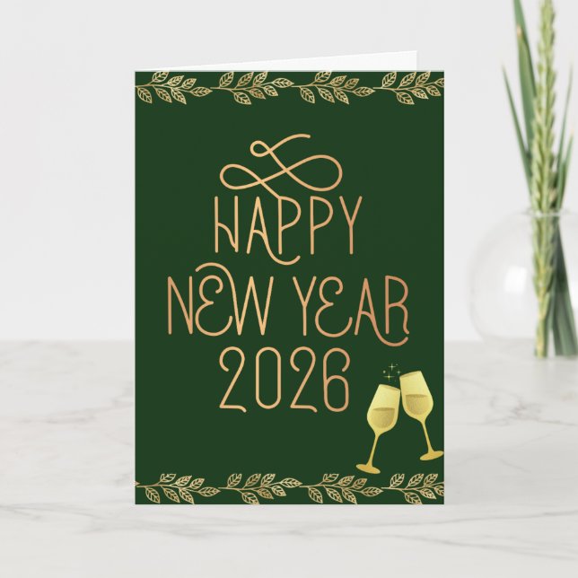 Tarjeta Happy New Year 2026 Greeting Card  (Anverso)