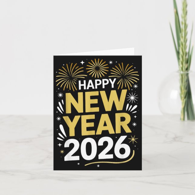 Tarjeta Happy New Year 2026 - New Year's Eve 2026  (Anverso)