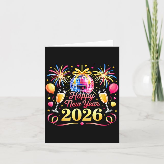 Tarjeta Happy New Year 2026 New Years Eve Party Countdown  (Anverso)