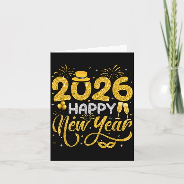 Tarjeta Happy New Year 2026 New Years Eve Party Countdown  (Anverso)