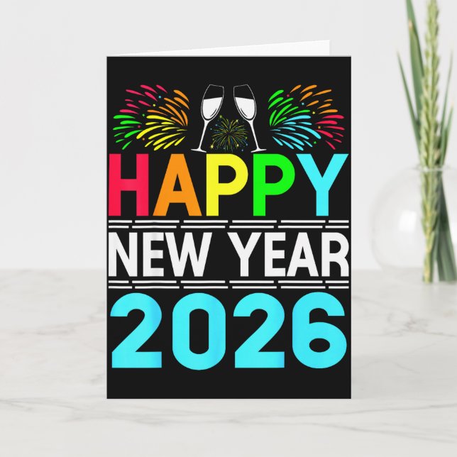 Tarjeta Happy New Year 2026 Nye Party - Funny New Years Ev (Anverso)