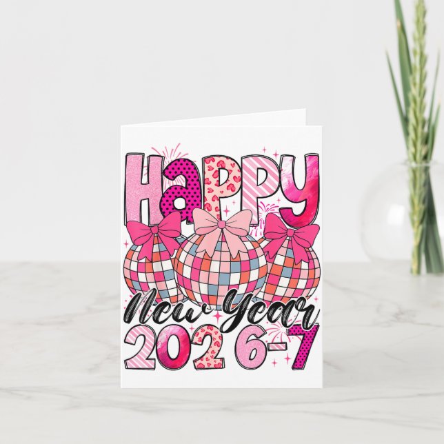 Tarjeta Happy New Year 202-67 Meme Cute Coquette Nk Bow Di (Anverso)