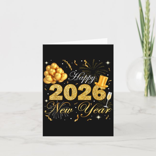 Tarjeta Happy New Year Eve Party 2026 Family Matching Cost (Anverso)