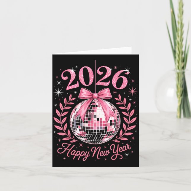 Tarjeta Happy New Year Party 2026 Funny Balloon Family Mat (Anverso)