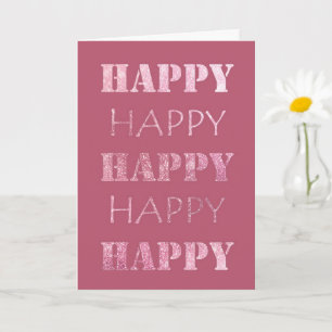 Tarjeta Happy Pink Glitzy Sparkle