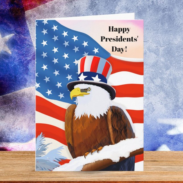 Tarjeta Happy Presidents' Day Patriotic Bald Eagle (Subido por el creador)