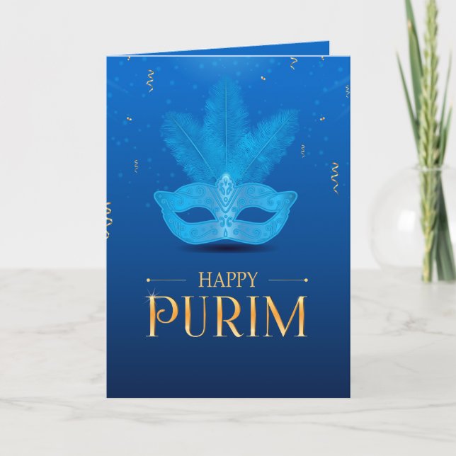 Tarjeta Happy Purim - Chag Purim Jewish Holiday Card (Anverso)