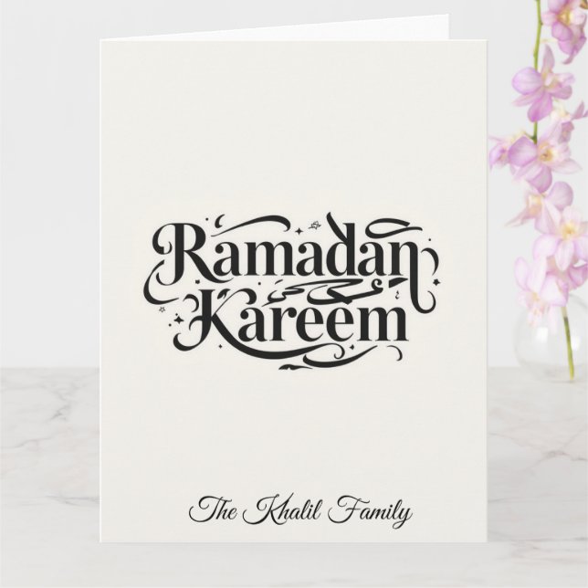Tarjeta Happy Ramadan Mubarak Ramadan Kareem Muslim (Orquídea)