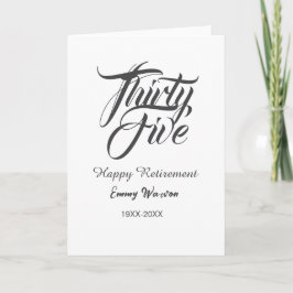 Tarjeta Happy retirement bold letter name year elegant sim