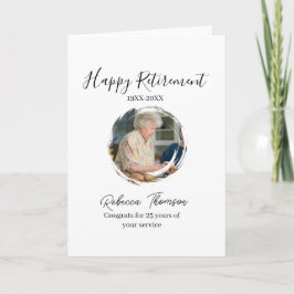Tarjeta Happy retirement year name circle photo retired