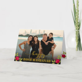 Tarjeta Happy Rosh Hashanah Luxury Gold Script Photo