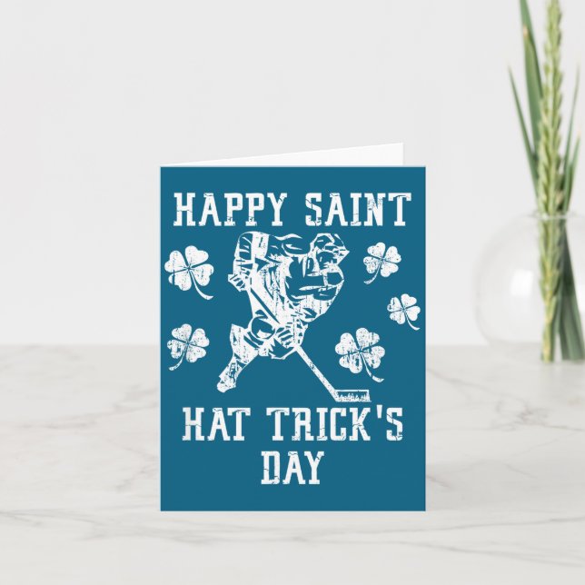 Tarjeta Happy Saint Hat Trick's Day St Patricks Day Funny  (Anverso)