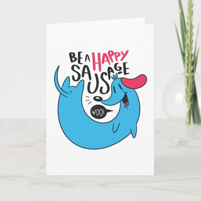 TARJETA HAPPY SAUSAGE DOG (Anverso)