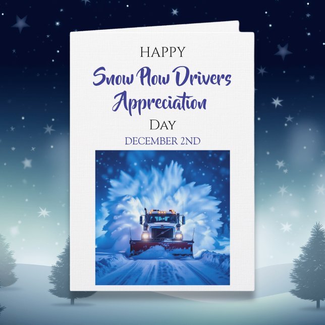 Tarjeta Happy Snow Plow Drivers Appreciation Day | Dec 2nd (Subido por el creador)