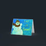 Tarjeta Happy Snowman Abstract Art<br><div class="desc">¡Mi divertida pintura abstracta de un muñeco de nieve hace de esta carta de Navidades una obra de arte!</div>