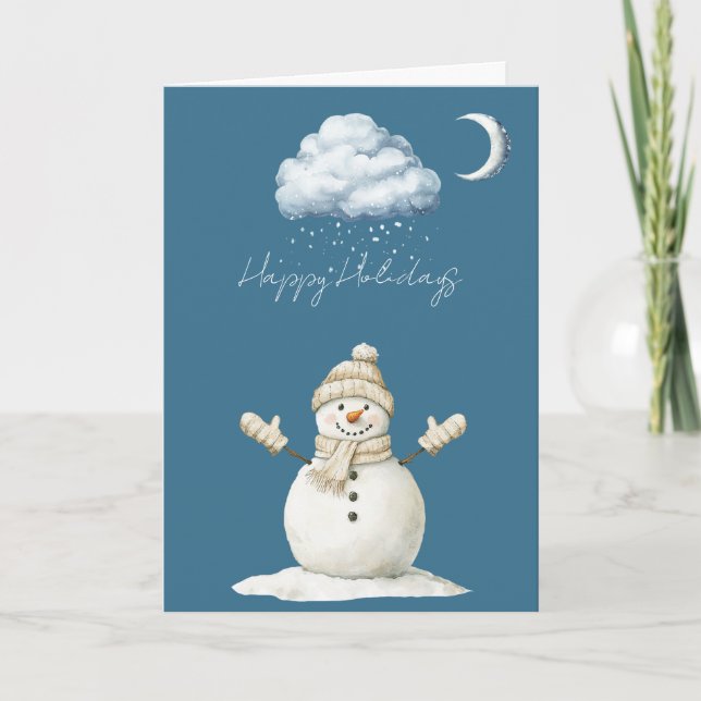 Tarjeta Happy Snowman Christmas (Anverso)
